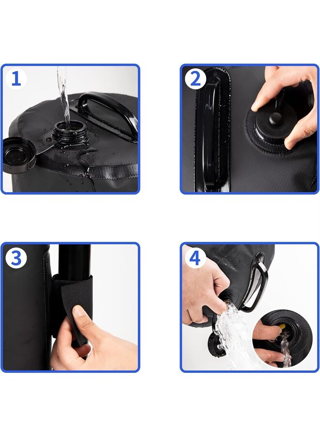 LAMAY 4PCS-Canopy Water Weight Bag Leg Weights for Pop Up Canopy, Tent, Gazebo, Black - Image 5